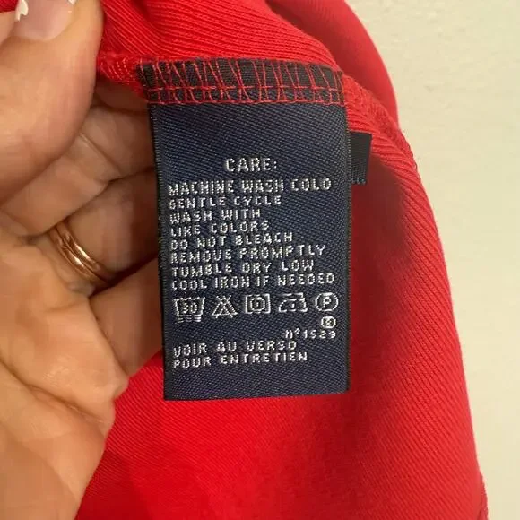 Ralph Lauren Sport Engine Red V-Neck Tee Sz S NWOT - Picture 7 of 13